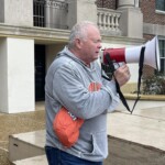 LCU President Rick Brewer led a prayer of God's blessings over the pregnancy centers, shortly before the Louisiana Life March Central began at the campus, Feb. 3, 2024.
