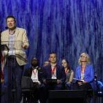 Members of the SBC Abuse Reform Implementation Task Force fielded questions during a press conference in Indianapolis. Van Payne/the Baptist photo