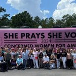 Lakeshore Church, Covington, was a stop for the “She Prays She Votes” bus tour in early August. Brian Blackwell photo
