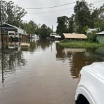 Flood waters covered the streets of Maurepas. Livingston Parish Sheriff's Office photo