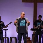 Pastor Leo Miller encouraged the crowd gathered for a special baptismal service at First Baptist Church, Denham Springs, March 30, 2025.