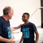 A young man celebrated his decision to follow Christ as part of a service on March 30, 2025, that included 55 baptisms at First Baptist Church, Denham Springs.