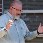 Nathan Martin, pastor with Christian Challenge Worship center, Pineville, and organizer of a community prayer gathering for schools, teachers and central Louisiana, lifted his hands toward heaven.